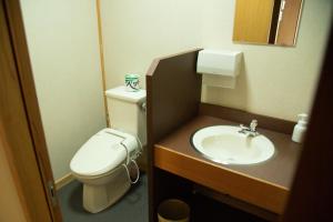 a bathroom with a toilet and a sink at Tanakaya in Kurobe