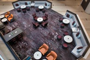 an overhead view of a living room with tables and chairs at Boston Marriott Copley Place in Boston