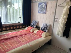 1 dormitorio con cama y ventana en B&B Klassiek en Twijzelerheide