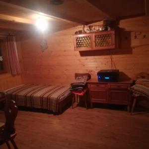 Postel nebo postele na pokoji v ubytování Ferienhütte Heinle