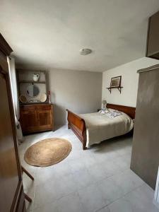 - une chambre avec un lit et un tapis au sol dans l'établissement Maison au cœur du Luberon, à Apt