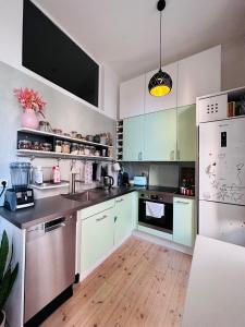 Kuchyň nebo kuchyňský kout v ubytování charming and cozy apartment