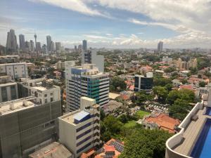 an aerial view of a city with tall buildings at Platinum 1 in Colombo