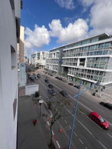 a view of a city street with cars and buildings at Appartement Boulevard d’Anfa! in Casablanca