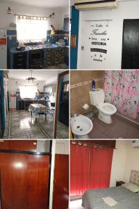 a collage of four pictures of a bathroom and a room at Lasemes in Laferrere