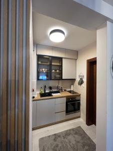Kuchyň nebo kuchyňský kout v ubytování Apartman Get Rest
