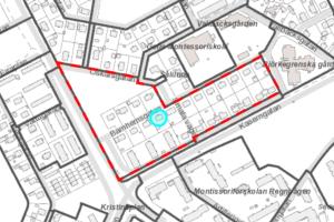 a map showing the location of the proposed redevelopment of the town of rye at Nyrenoverat boende i villaområde in Gävle