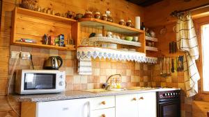 A kitchen or kitchenette at Drevenica JURsport Dúbrava