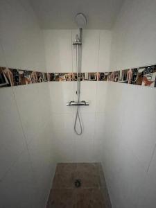 y baño con ducha con cabezal de ducha. en Appartement centre Apt Bèlavista luberon en Apt