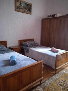 2 Betten in einem Zimmer mit 2 Betten sidx sidx sidx sidx in der Unterkunft House 1891 in Kutaissi