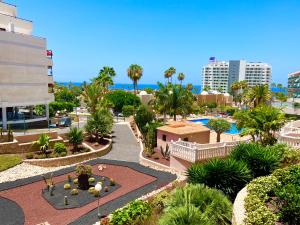 una vista aerea su un parco con palme di Borinquen Sky Apartments a Playa de las Americas
