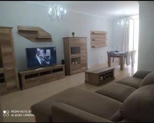 a living room with a couch and a tv at Piso céntrico Melilla in Melilla