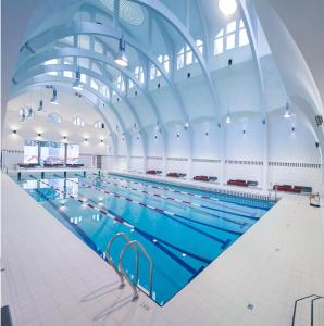 una gran piscina con un gran techo en Charming parisian apartment, en París