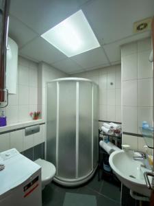 a bathroom with a shower and a sink at Apartment Center Adria in Bar
