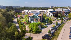 an aerial view of a residential neighbourhood at Flamingo Beach Apartment in Gdańsk