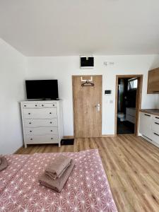 Postel nebo postele na pokoji v ubytování Apartmán Roda1 Malé Lipno