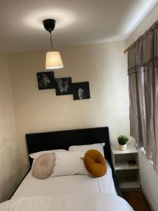 sypialnia z łóżkiem z 2 poduszkami w obiekcie 2 Bedroom Flat Available To Let w mieście Abbey Wood