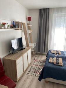 Postel nebo postele na pokoji v ubytování Apartmán Podhájska