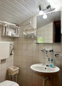 a bathroom with a sink and a toilet at Apartments Tatjana in Pag