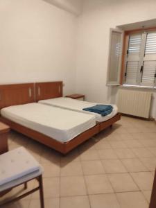 een slaapkamer met een groot bed en een raam bij Lacasadelmare in Francavilla al Mare
