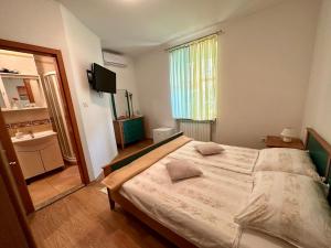 Villa Milada في بوروتوروج: غرفة نوم بسرير كبير وحمام