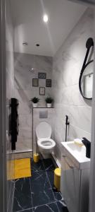 a bathroom with a toilet and a sink at chambre proche de stade de france in Pierrefitte-sur-Seine