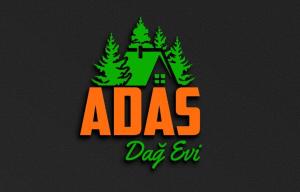 un logotipo para un día fuera con una casa y árboles en Adas bungalov Dag Evi, en Aralık