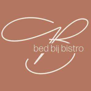 a logo for a bed club in a pink at Bed bij Bistro in Medemblik