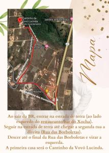eine Karte der ungefähren Lage des Absturzes in der Unterkunft Cantinho da Vovó Lucinda in Diamantina