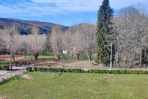 a park with a tree and horses in a field at LoriCalabria-Appartamento Lorica in Lorica
