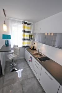 A kitchen or kitchenette at Apartamenty Ogrody