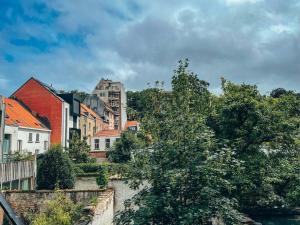 - une vue sur une ville avec des maisons et des arbres dans l'établissement The Doors City Park House, à Gand