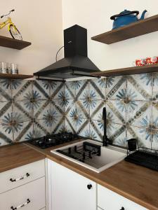 Kuchyň nebo kuchyňský kout v ubytování Apartment Nikala