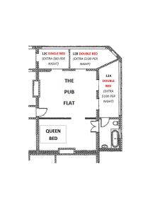 a floor plan of the pub bar at THE BERRY HOTEL in Berry
