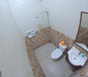 ein Bad mit einem WC und einem Waschbecken in der Unterkunft Damai Residence Homestay Jogja in Ngaglik