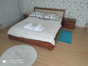 Posteľ alebo postele v izbe v ubytovaní Apartament przy Słonecznej