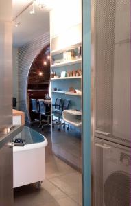 an office with a desk and chairs in a room at high end suite at the center of Heraklion in Heraklio