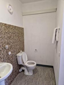 uma casa de banho com um WC e um lavatório em Hotel de la Plage em Nosy-Be