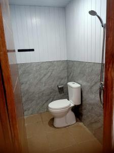 a bathroom with a toilet and a shower at Istana Bromo Resort in Bromo