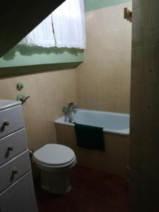 ein Badezimmer mit einem WC und einer Badewanne in der Unterkunft Adamello in Aprica