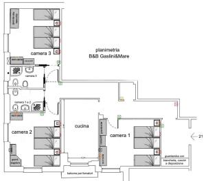 B&B Gaslini & Mare (anche con uso cucina)平面图
