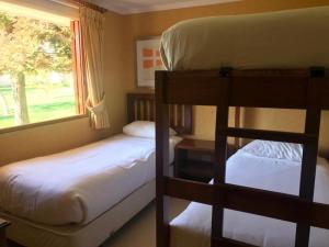 Postel nebo postele na pokoji v ubytování Hotel y Cabañas Huallilemu Sur - Caja Los Andes