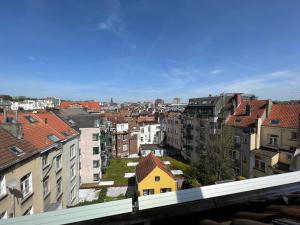 vistas a una ciudad con edificios en Cosy Nest en Bruselas
