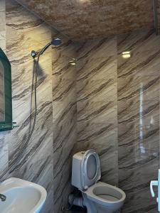 een badkamer met een toilet en een wastafel bij ECO HOUSE in Kobuleti