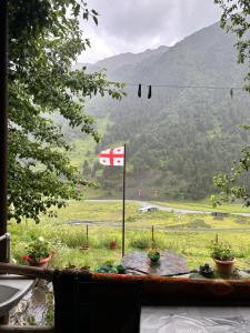 Utsikt mot fjell, enten fra gjestgiveriet eller fra et annet sted