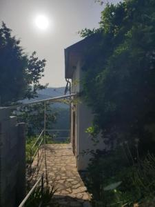 a stairway leading up to a building with a view at Vila Fantastico in Skopje