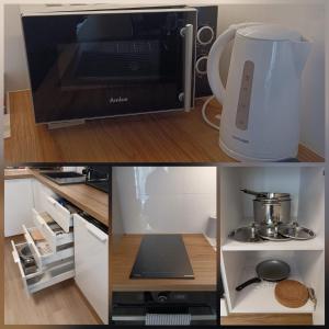 Kuchyň nebo kuchyňský kout v ubytování Apartament Centrum Białystok