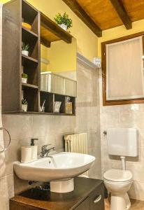 een badkamer met een wastafel en een toilet bij Residenza Borgo 9 in Collecchio