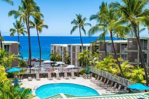 a view of the ocean from the balcony of the resort at Alii Villas 309 in Kailua-Kona