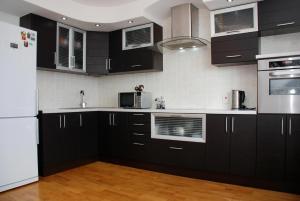 Een keuken of kitchenette bij Kiev Pozniaky Apartment